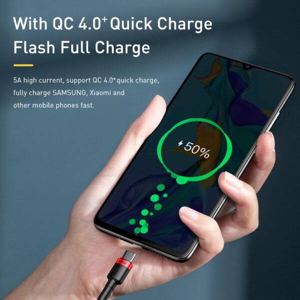 Baseus 100W Flash Charging Data Cable – Black Grey - Image 6