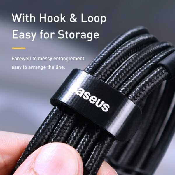 Baseus 100W Flash Charging Data Cable – Black Grey - Image 2
