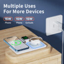 3‑in‑1 Phone Watch Headset Wireless Charger Folding Stand
