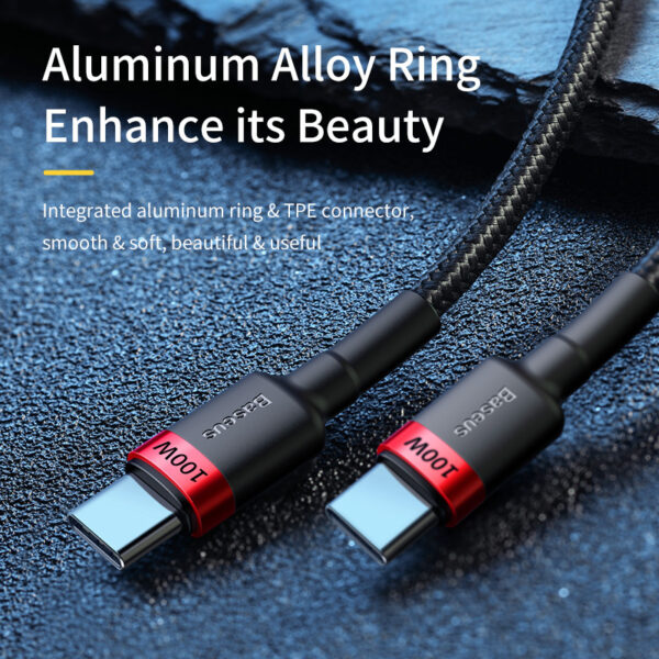 Baseus 100W Flash Charging Data Cable – Black Grey - Image 3