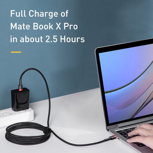 Baseus 100W Flash Charging Data Cable – Black Grey - Image 5