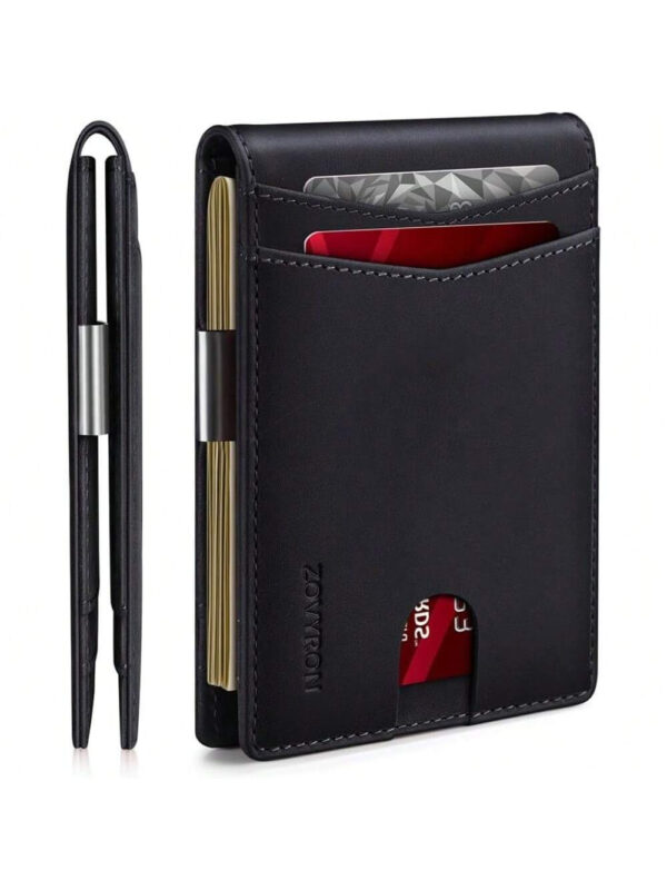 Wallet For Men – Slim Bifold Leather With RFID & Money Clip - Image 4