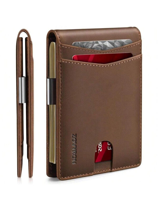 Wallet For Men – Slim Bifold Leather With RFID & Money Clip - Image 2